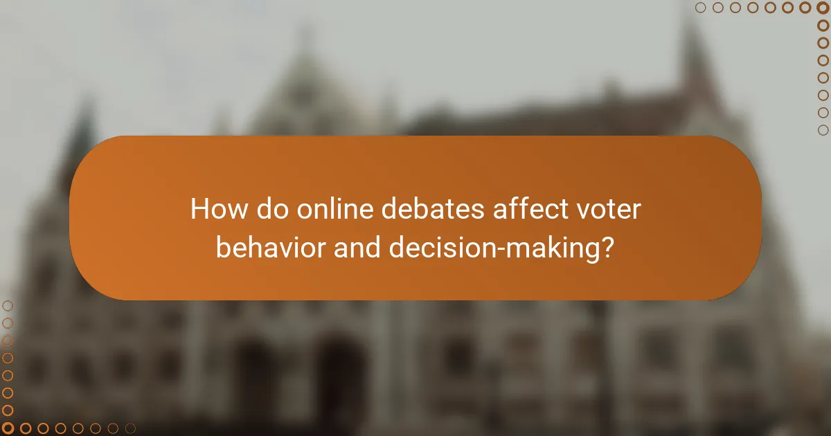 How do online debates affect voter behavior and decision-making?