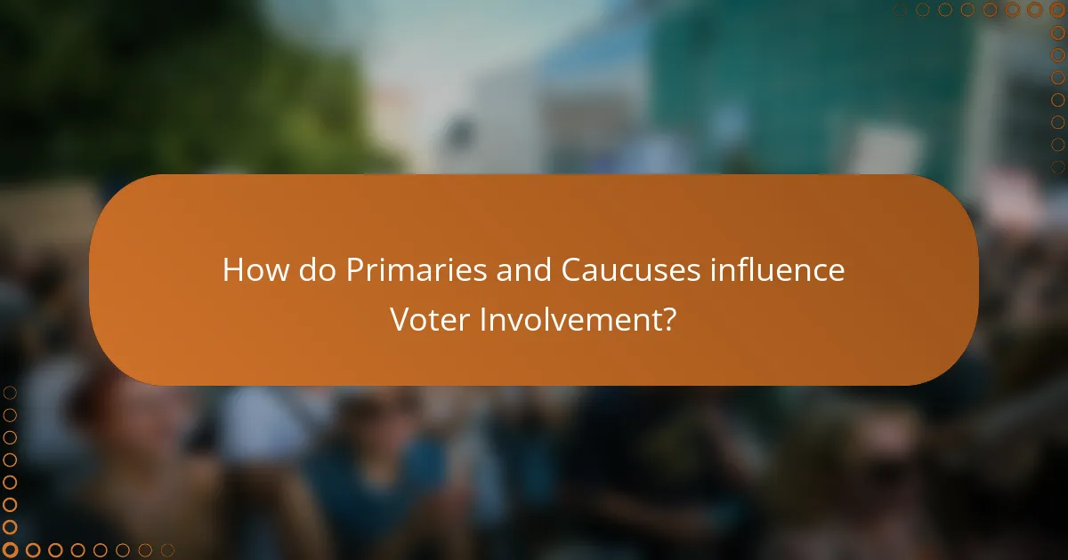 How do Primaries and Caucuses influence Voter Involvement?