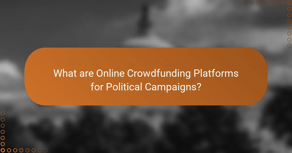 What are Online Crowdfunding Platforms for Political Campaigns?