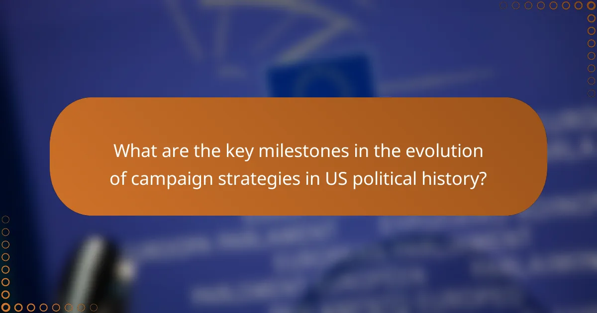 What are the key milestones in the evolution of campaign strategies in US political history?