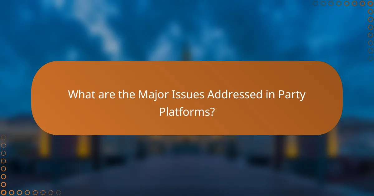 What are the Major Issues Addressed in Party Platforms?