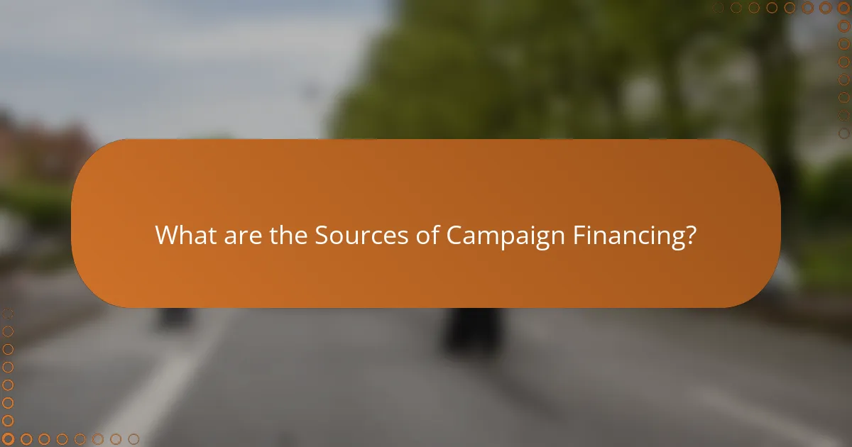 What are the Sources of Campaign Financing?
