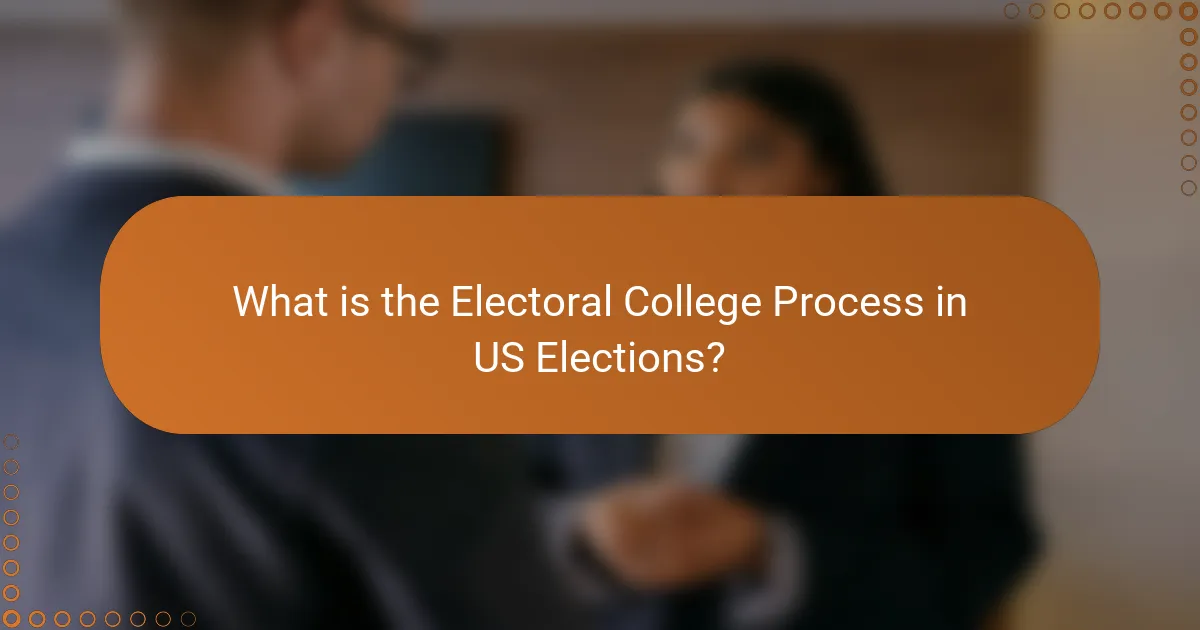 What is the Electoral College Process in US Elections?