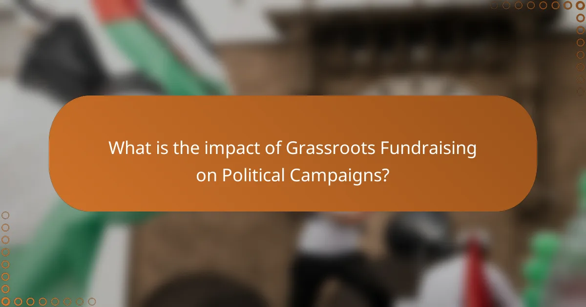 What is the impact of Grassroots Fundraising on Political Campaigns?