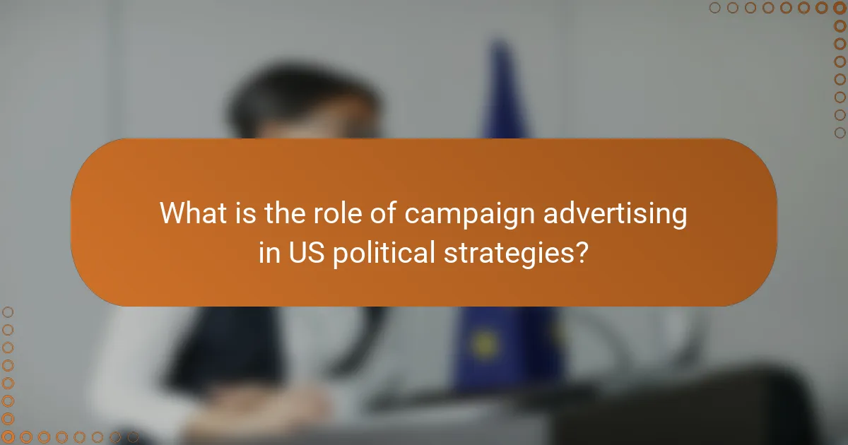 What is the role of campaign advertising in US political strategies?