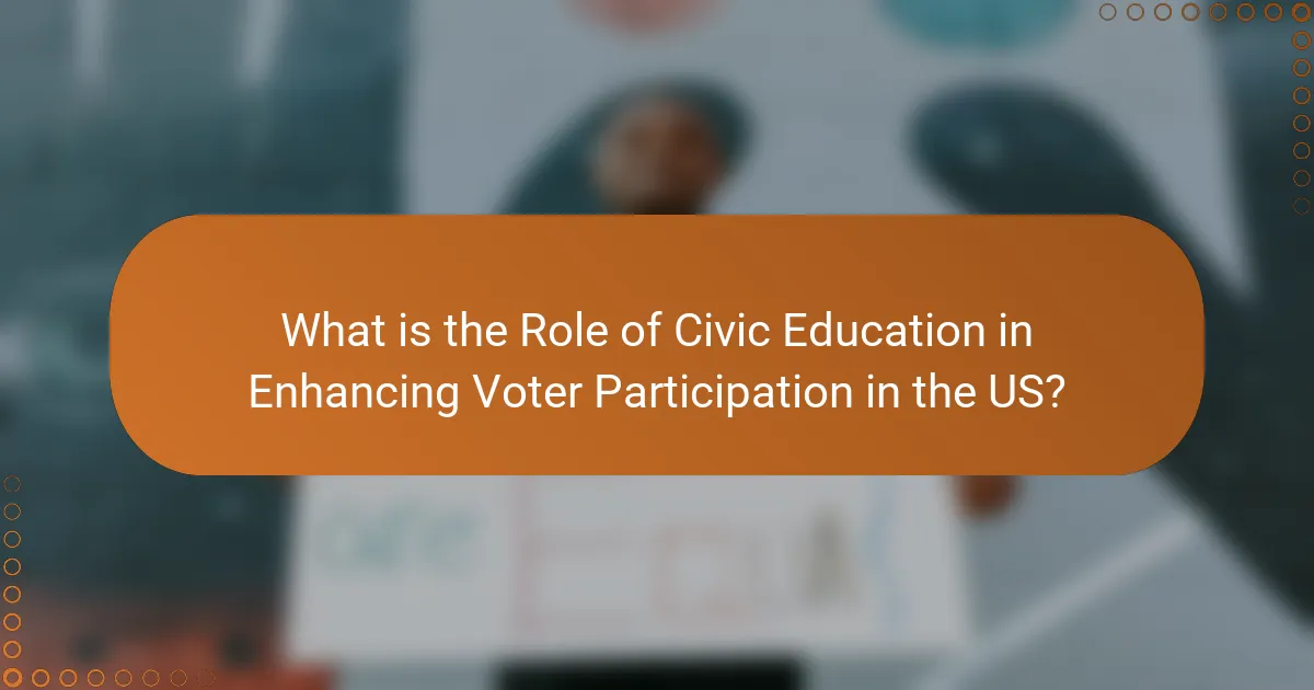What is the Role of Civic Education in Enhancing Voter Participation in the US?