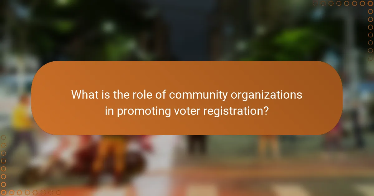 What is the role of community organizations in promoting voter registration?