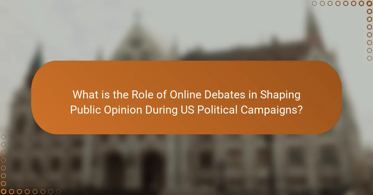 What is the Role of Online Debates in Shaping Public Opinion During US Political Campaigns?