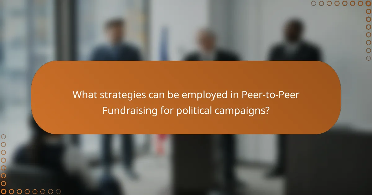 What strategies can be employed in Peer-to-Peer Fundraising for political campaigns?