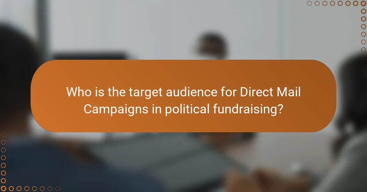 Who is the target audience for Direct Mail Campaigns in political fundraising?